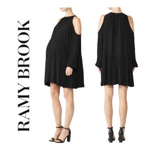 FOR 2 by Ramy Brook Heather Maternity Dress Black Crepe Size Medium‎